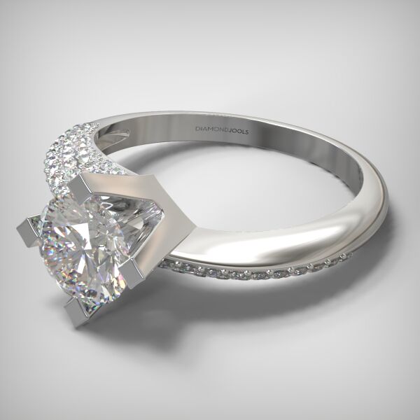 PAVE SOLITAIRE RING  LR216